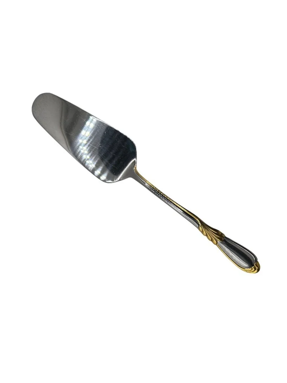 Retro Nouveau Linda Stainless & Gold Accent Pie Server